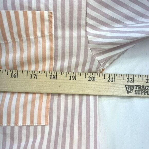Olive & Oak Womens Orange Purple White Striped Long Sleeve Button Up Shirt XS - Picture 5 of 5